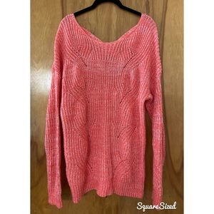 NWOT Pink sweater with cross back